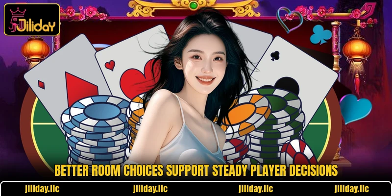 Better room choices support steady player decisions Better room choices support steady player decisions