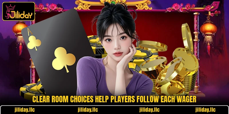 Clear room choices help players follow each wager Clear room choices help players follow each wager