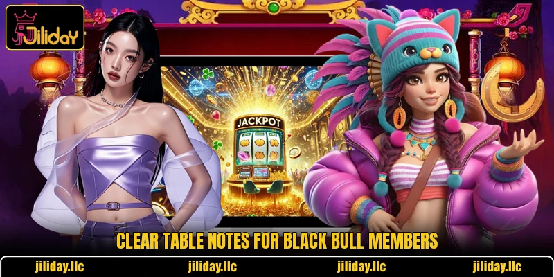 Clear table notes for Black Bull members Clear table notes for Black Bull members