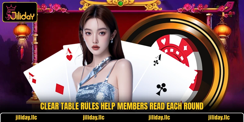 Clear table rules help members read each round