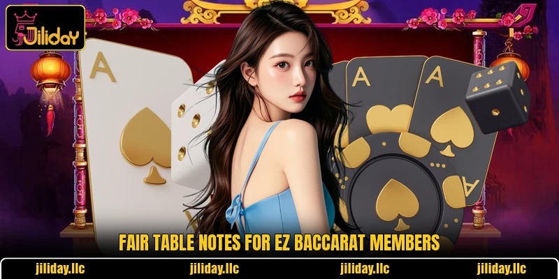 Fair table notes for EZ Baccarat members Fair table notes for EZ Baccarat members