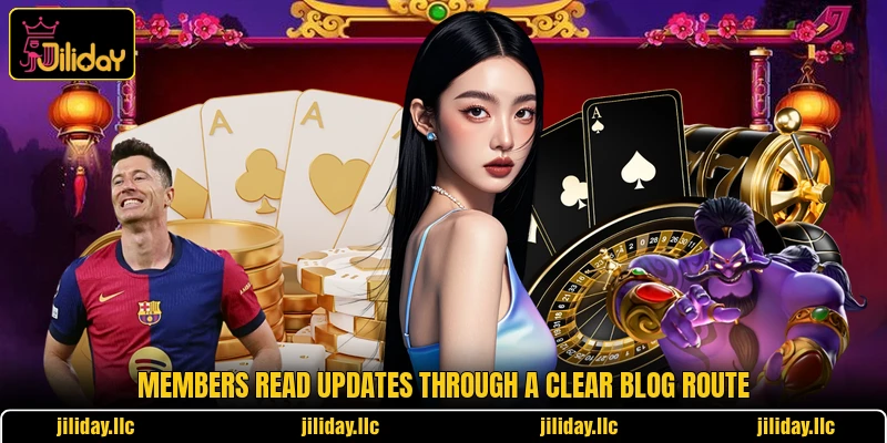 Members read updates through a clear blog route