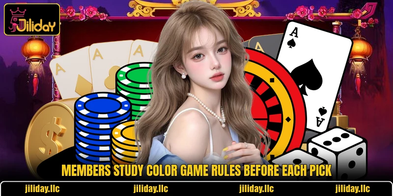 Members study Color Game rules before each pick Members study Color Game rules before each pick