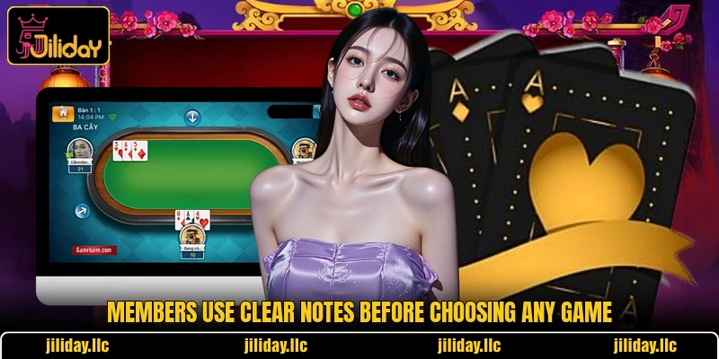 Members use clear notes before choosing any game