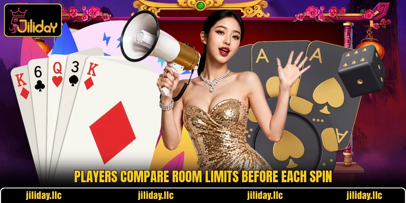 Players compare room limits before each spin Players compare room limits before each spin