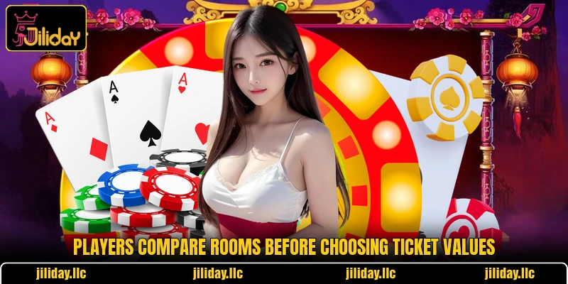 Players compare rooms before choosing ticket values