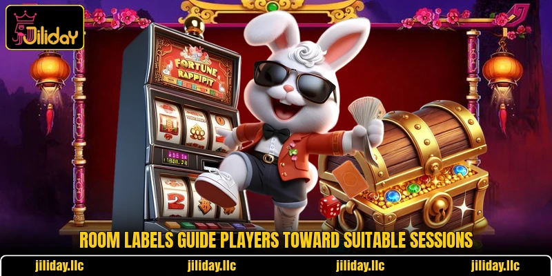 Room labels guide players toward suitable sessions Room labels guide players toward suitable sessions