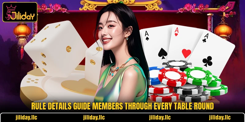 Rule details guide members through every table round Rule details guide members through every table round